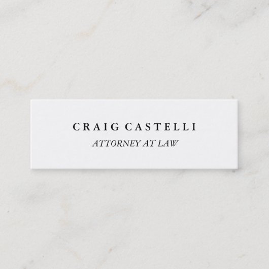 Avocat de taille mince unique Carte de visite noir (Devant)