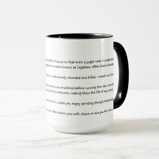 Avocat Funny Custom Mug (Devant droit)