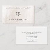 Avocat Ivory Marbre blanc Carte de visite (Devant / Derrière)