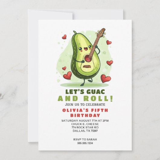 Avocat Mignon Invitation Anniversaire Personnalisé (Devant)