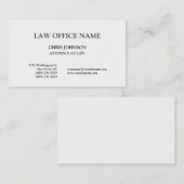 Avocat noir et blanc Carte de visite de droit (Devant / Derrière)