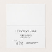 Avocat noir et blanc Carte de visite de droit (Extérieur déplié)