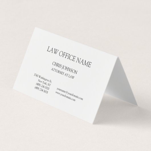 Avocat noir et blanc Carte de visite de droit (Devant)