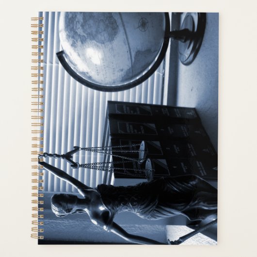 Avocat Planificateur Law Scales Blue Books Globe (Devant)