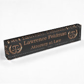 Avocat Scales de justice Plaque de nom de bronze