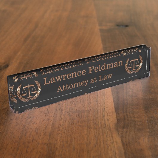 Avocat Scales de justice Plaque de nom de bronze (Taille)
