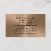 Avocat Shiny Copper Carte de visite Silver (Dos)