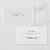 Avocat sophistiqué Carte de visite gris clair (Devant / Derrière)