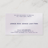 Avocate de droit Lady Carte de visite de la justic (Dos)