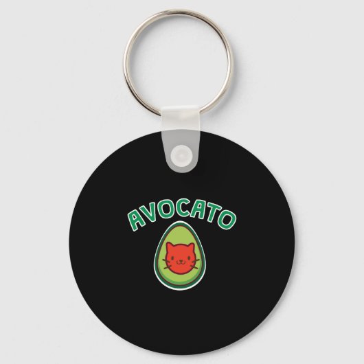 Avocato Cat en Avocado Funny Cat Lover Sleutelhanger (Voorkant)
