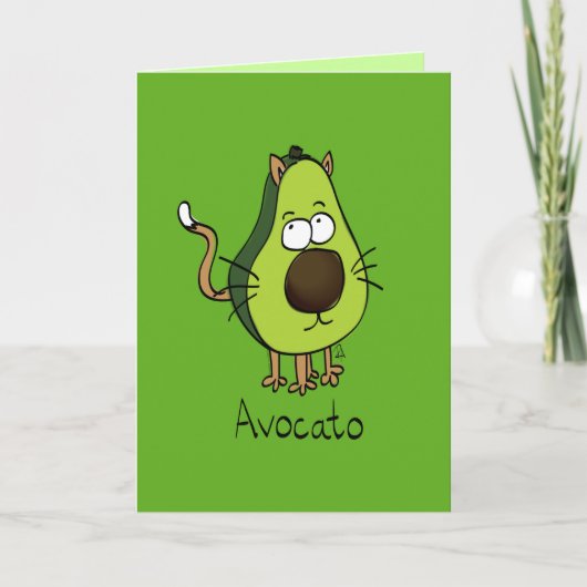 Avocato Cute Avocado Cat Carte de voeux amusante (Devant)