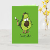 Avocato Cute Avocado Cat Carte de voeux amusante (Fleur jaune)