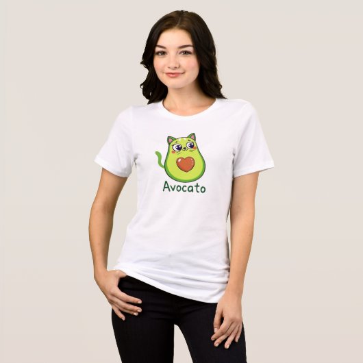 Avocato – Cute Avocado Cat Hybrid Design | Funny  Tri-Blend Shirt (Voorkant volledig)