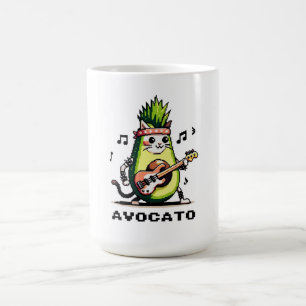 Avocato - Grappige Pixel Art Avocado Kat spelen Ba Koffiemok