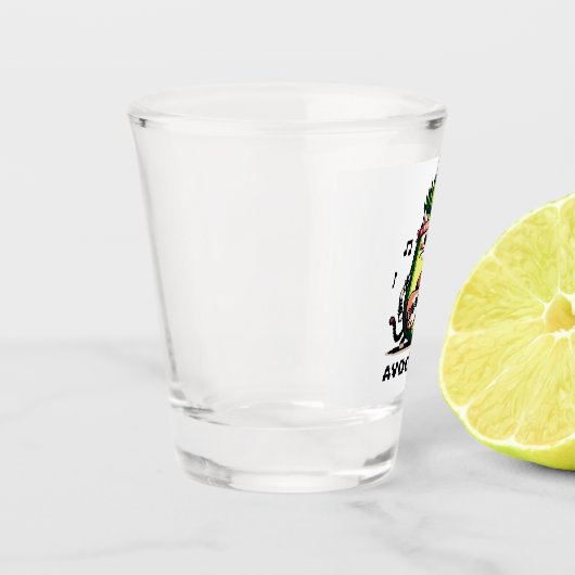 Avocato - Grappige Pixel Art Avocado Kat spelen Ba Shot Glas (Links)