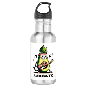 Avocato - Grappige Pixel Art Avocado Kat spelen Ba Waterfles
