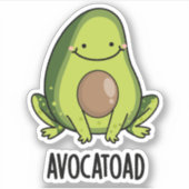 Avocatoad Grappige Avocado Toad Pun Sticker (Voorkant)