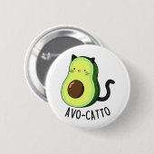 Avocatto Cute Avocado Cat Pun Ronde Button 5,7 Cm (Voorkant /achterkant)