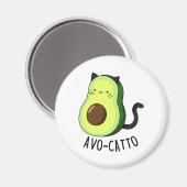Avocatto Grappige Avocado Cat Pun Magneet (Voorkant / Achterkant)