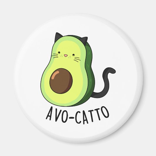 Avocatto Grappige Avocado Cat Pun Magneet (Voorkant)