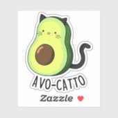 Avocatto Grappige Avocado Cat Pun Sticker (Vel)