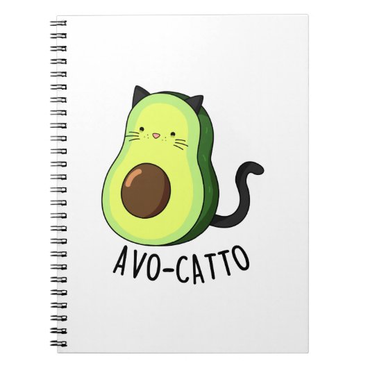 Avocatto Grappige Avocado Kat Grappenmakerij Notitieboek (Voorkant)