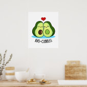 Avocuddles Cute Loving Avocado Couple Pun Poster (Keuken)