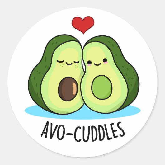 Avocudles Grappige avocado paar pun Ronde Sticker (Voorkant)