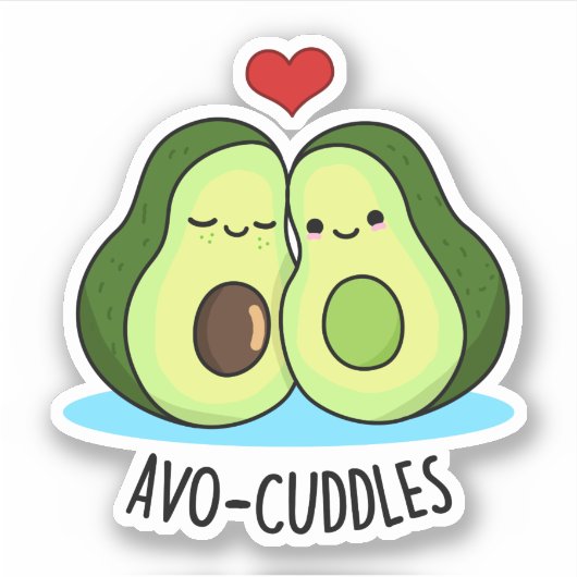 Avocudles Grappige avocado paar pun Sticker (Voorkant)