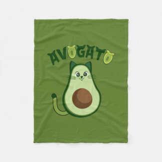 Avogato Cat | Cute en Funny Avocado Cat | Aguacat Fleece Deken
