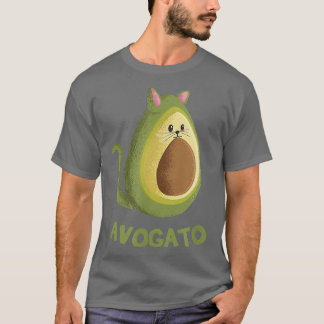 Avogato Grappige Avocado Kat Schattig Gezicht Graf T-shirt