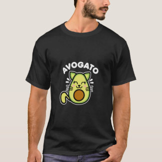 Avogato Schattige Kawaii avocado kat mashup witte  T-shirt