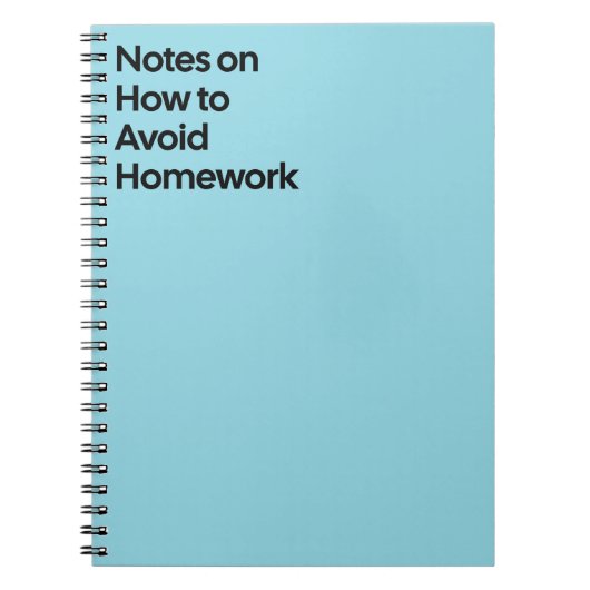 Avoid Homework Funny Notebook Notitieboek (Voorkant)