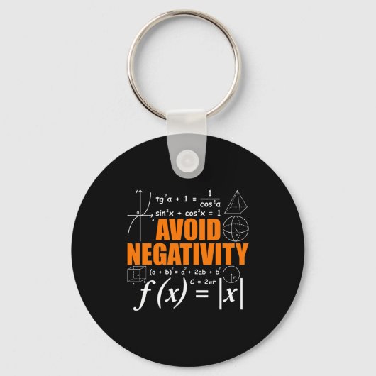Avoid Negativity Funny Math Mathematician Teacher  Sleutelhanger (Voorkant)