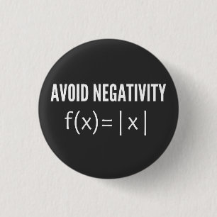avoid negativity math equation ronde button 3,2 cm