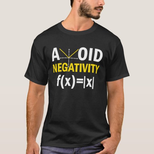 Avoid Negativity  Math Pun Equation T-shirt (Voorkant)