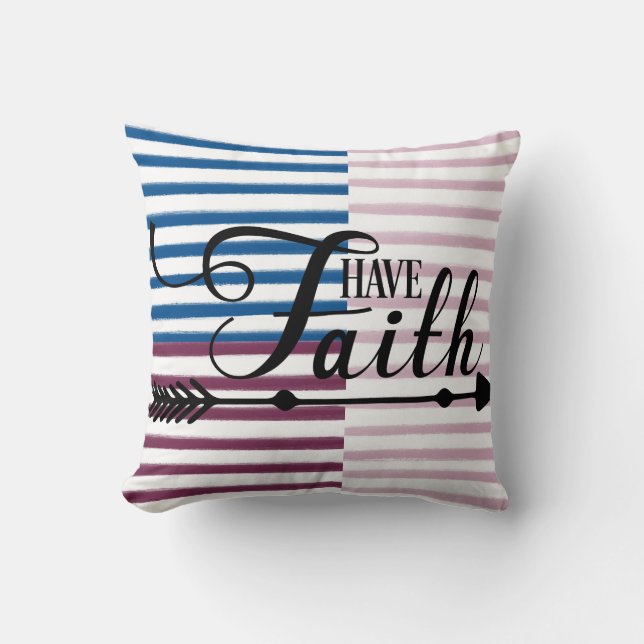 Avoir la foi rayée Coussin réversible (Recto)