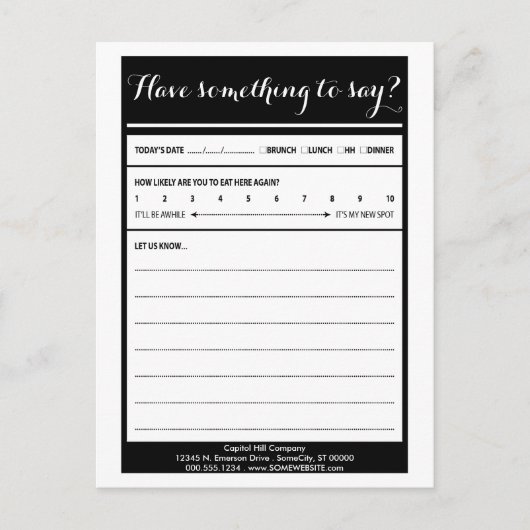 avoir quelque chose à dire carte commentaire (Devant)