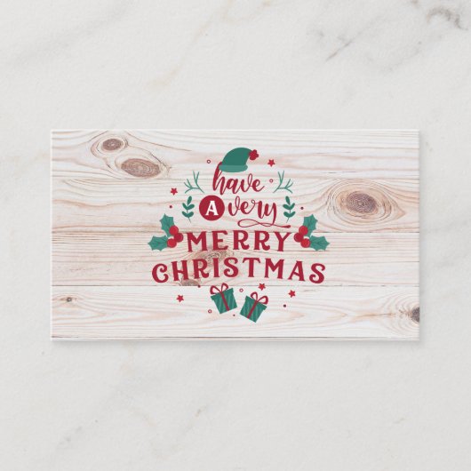 Avoir un Carte de visite de message de Noël très j (Devant)