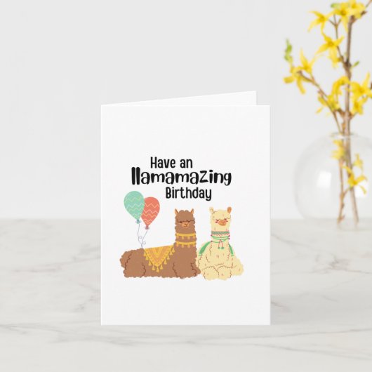 Avoir une carte d'anniversaire incroyable, llama a (Fleur jaune)