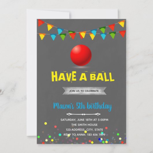 Avoir une invitation pour un anniversaire de bal (Devant)
