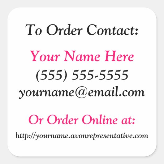 Avon Brochure Stickers - Vierkant (Voorkant)