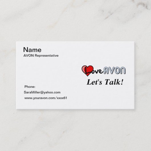 AVON Business Card Visitekaartje (Voorkant)