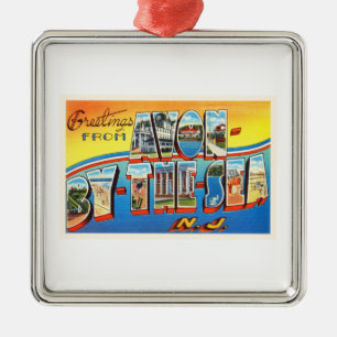 Avon door het Zee New Jersey NJ Briefkaart - Metalen Ornament