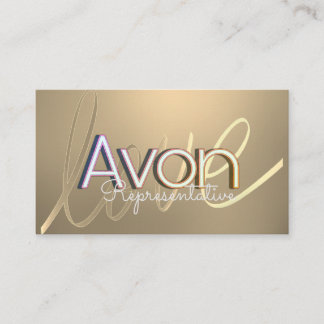 Avon gepersonaliseerd goud visitekaartje
