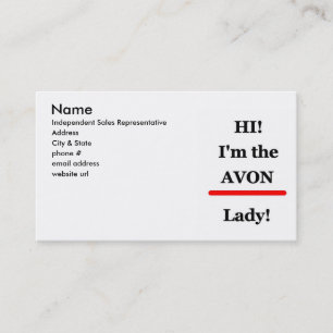 Avon lady business of profile card visitekaartje