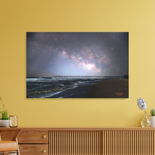 Avon Pier Milky Way Medium Canvas Print (Insitu (Woonkamer))