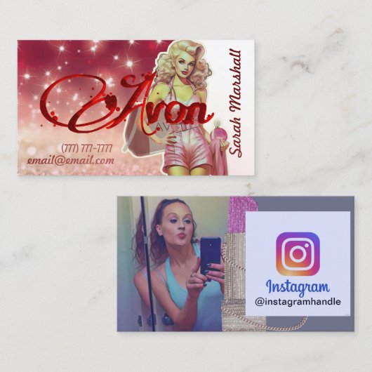 Avon Representative Instagram Visitekaartje (Voorkant / Achterkant)