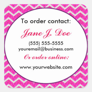 Avon Sales Brochure Stickers, Roze Chevron Vierkante Sticker