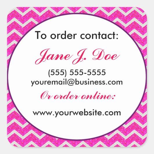 Avon Verkoopbrochure Stickers, roze Chevron Vierkante Sticker (Voorkant)